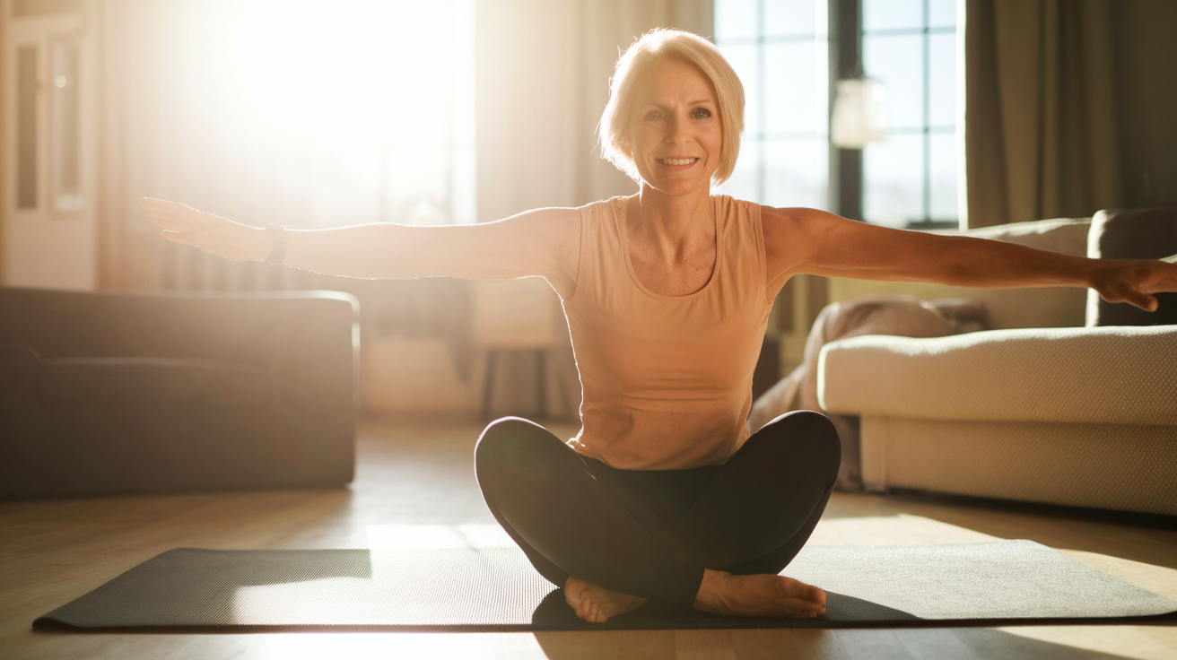 woman over 50 working out